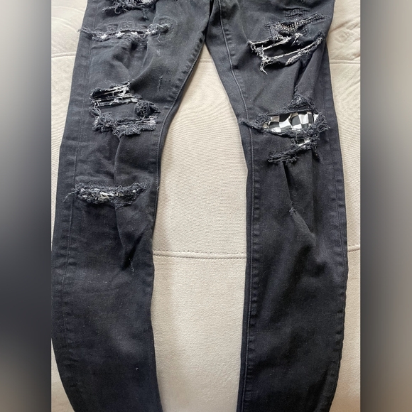 Amiri black checkered ripped jeans - Picture 2 of 5